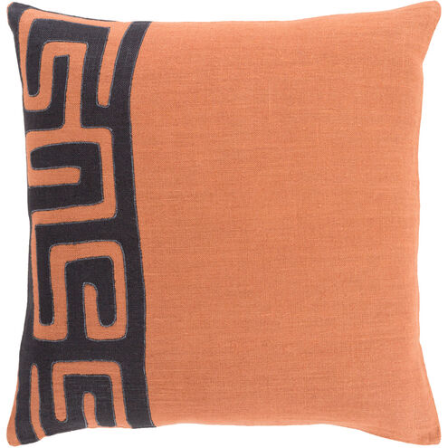Nairobi 18 X 18 inch Burnt Orange and Black Throw Pillow