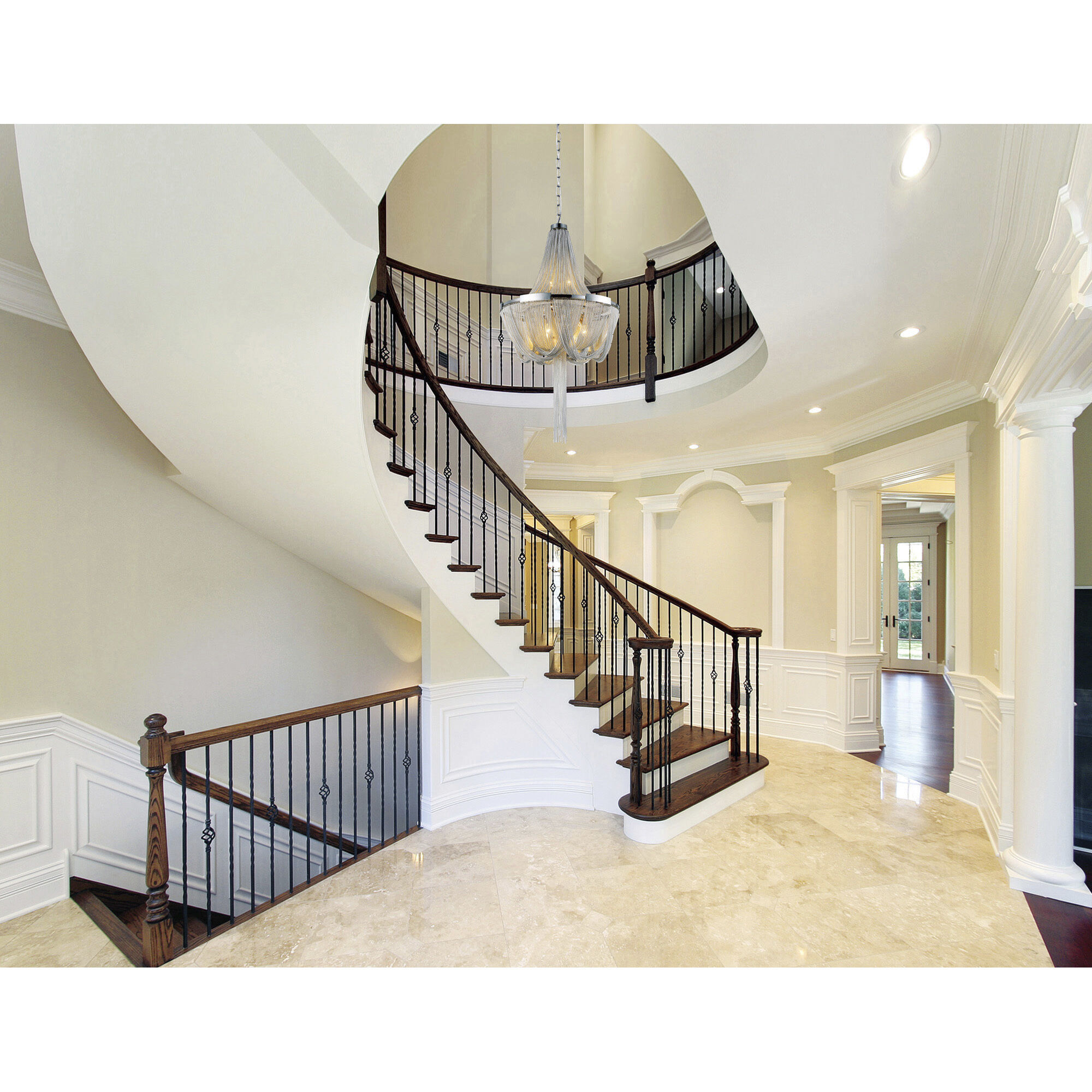 Enchanted 6 Light 20 inch Chrome Down Chandelier Ceiling Light