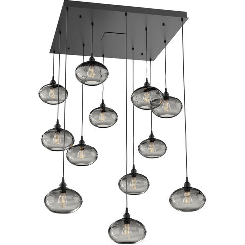 Coppa 12 Light Matte Black Chandelier Ceiling Light, Square Multi-Port