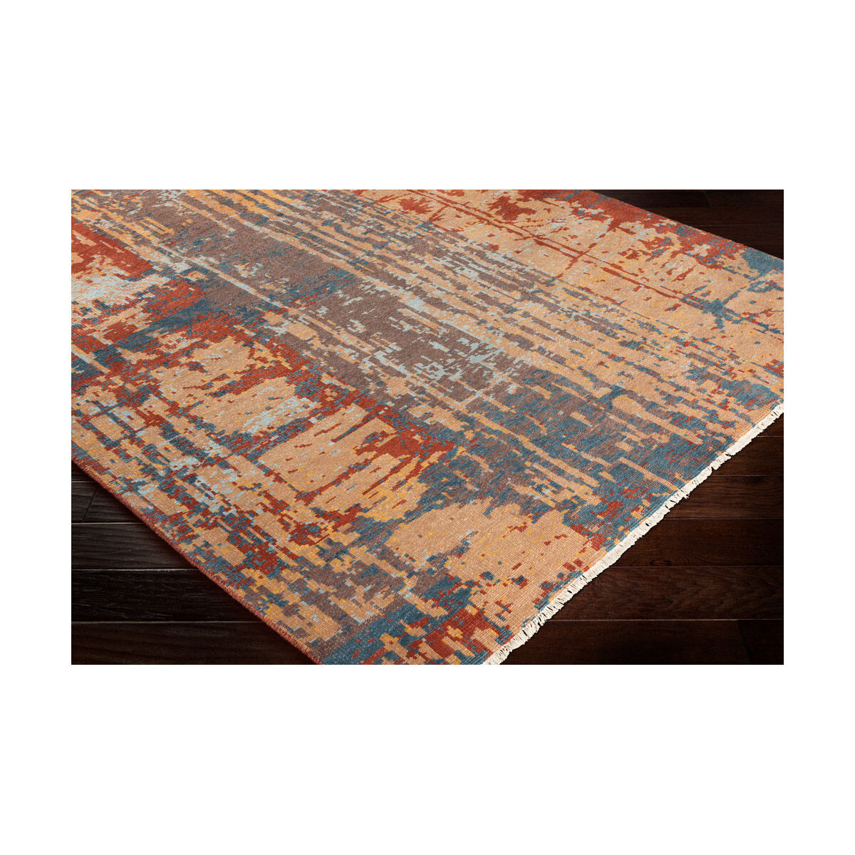 Herkimer 156 X 108 inch Rust/Camel/Dark Brown/Aqua/Navy Rugs, Rectangle
