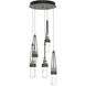 Link 5 Light 13 inch Dark Smoke Mini Pendant Ceiling Light in Clear with White Threading