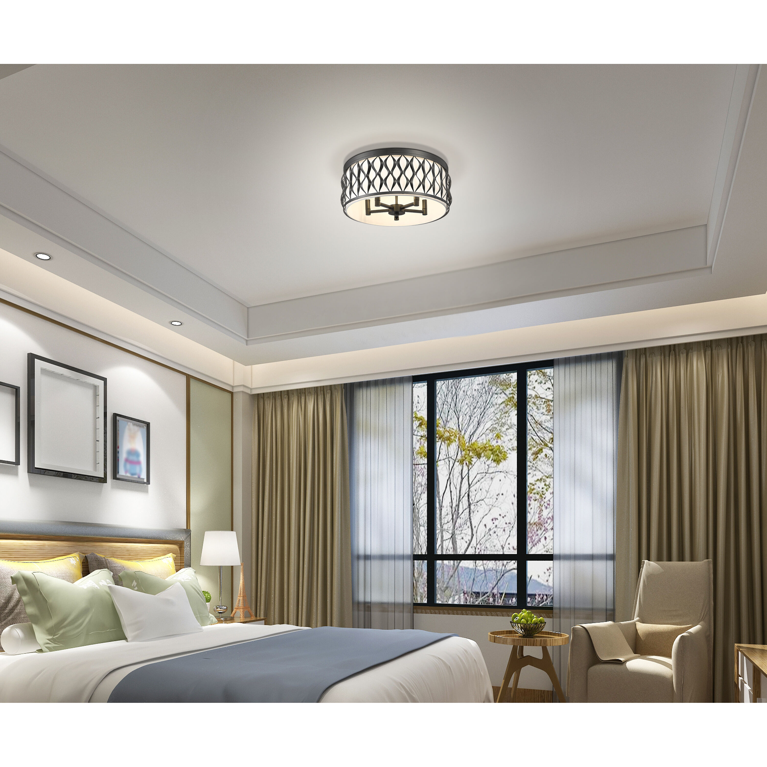 Harden 5 Light 20.25 inch Matte Black Flush mount Ceiling Light