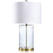 Dann Foley 32 inch 150.00 watt Clear and Polished Brass Table Lamp Portable Light 