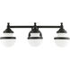 Oldwick 3 Light 24 inch Black Vanity Sconce Wall Light