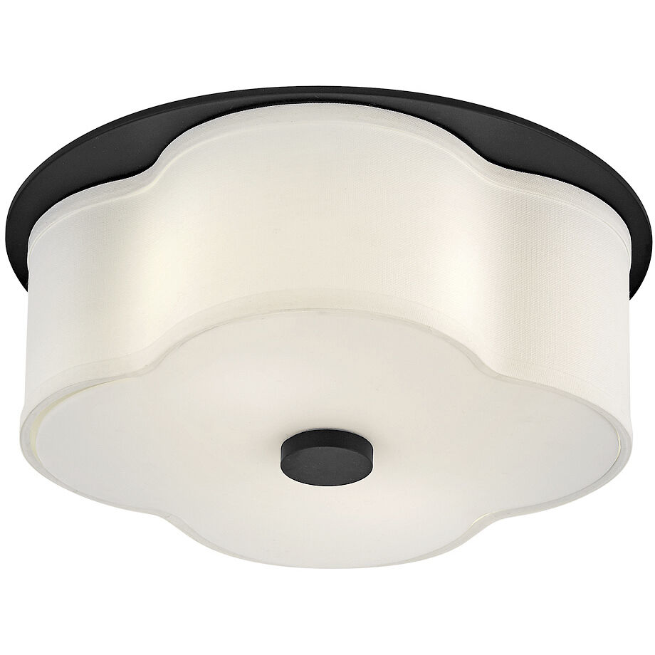 Delaney 2 Light 14 inch Black Flush Mount Ceiling Light