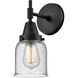 Caden LED 5 inch Matte Black Sconce Wall Light in Seedy Glass