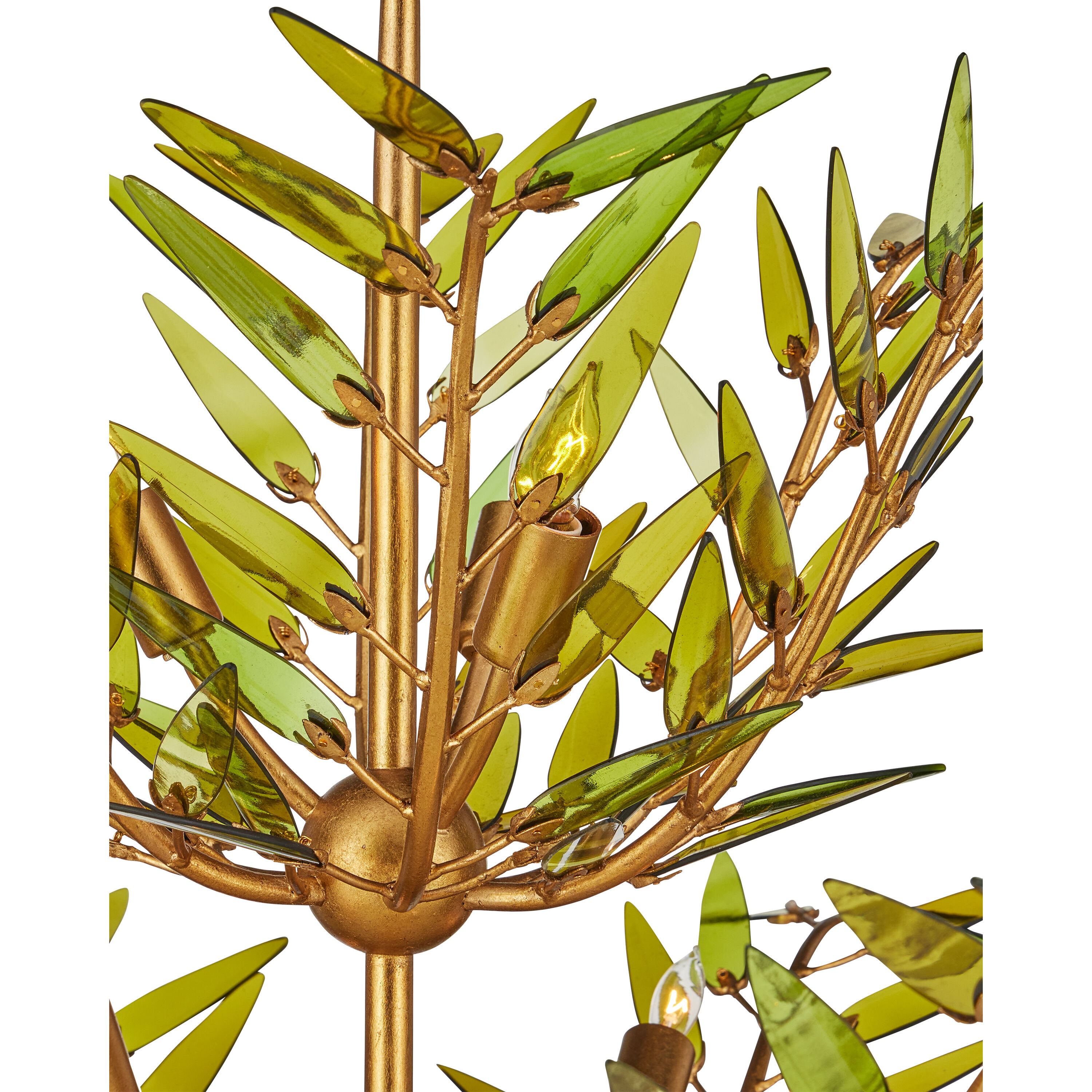 Babylon 11 Light 47 inch Green/Contemporary Gold Leaf/Contemporary Gold Two-Tier Chandelier Ceiling Light