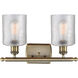 Ballston Cobbleskill 2 Light 16 inch Antique Brass Bath Vanity Light Wall Light in Incandescent, Clear Glass, Ballston