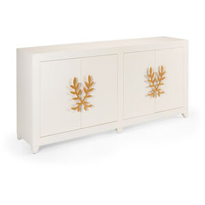 Claire Bell Antique White/Gold Leaf Cabinet