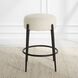 Arles 26 inch White Faux Shearling and Satin Black Counter Stool