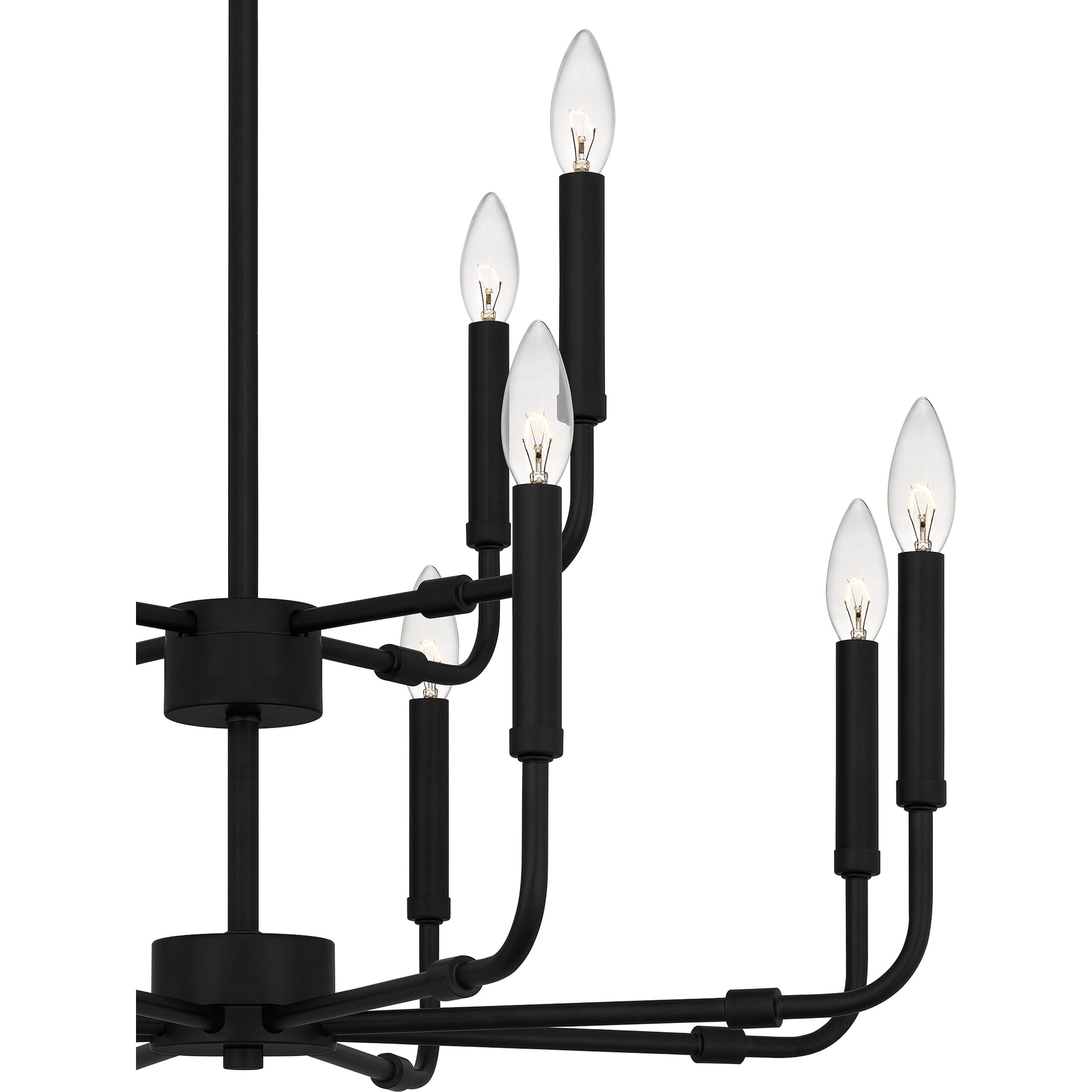 Abner 12 Light 28 inch Matte Black Chandelier Ceiling Light