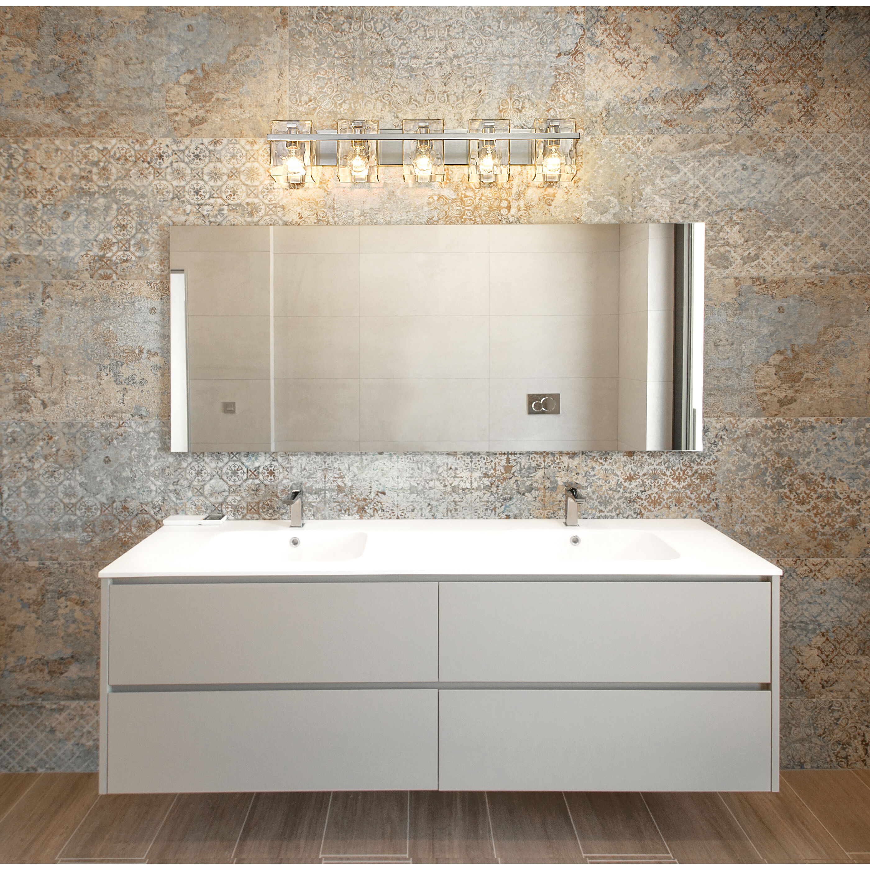 Bennington 5 Light 36.25 inch Brushed Nickel Vanity Wall Light