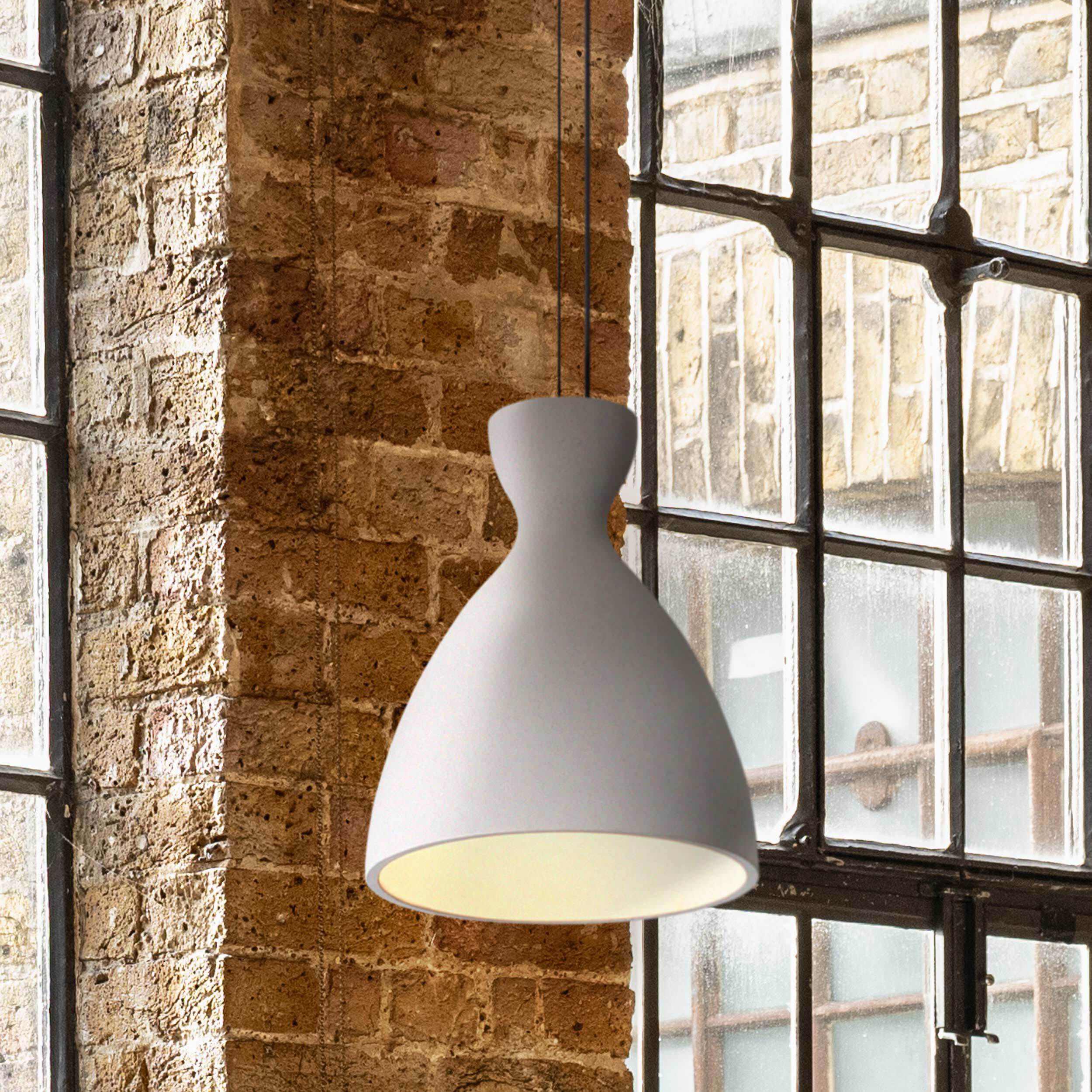 Aethera Pendant Ceiling Light in White Sandstone Cement