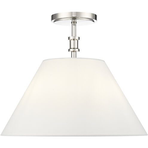 Adorra 3 Light 16 inch Polished Nickel Indoor Semi-Flush Ceiling Light