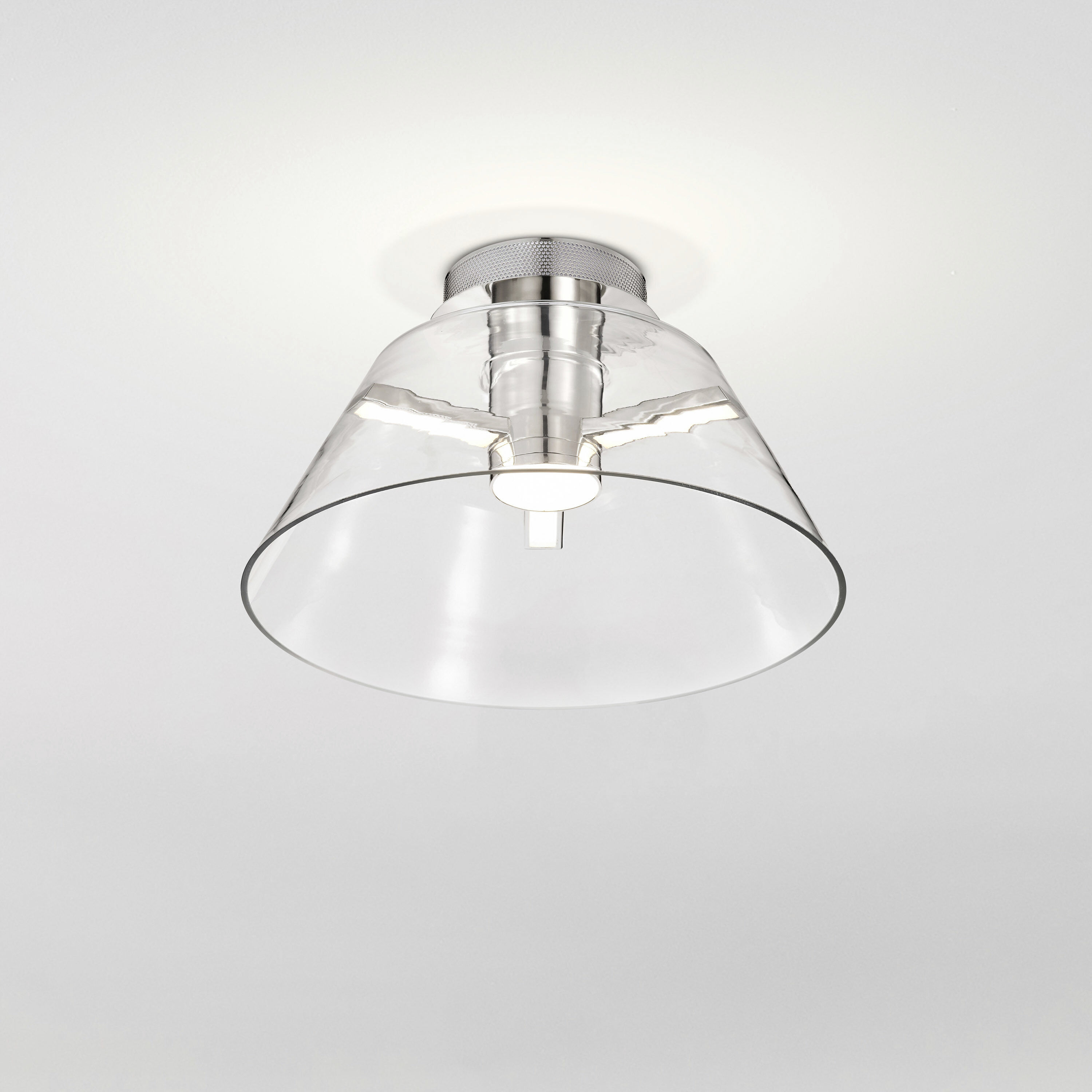 Edmond LED 17 inch Polished Nickel Semi Flush Mount Ceiling Light