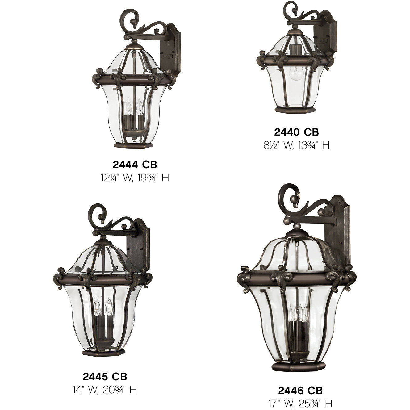 Estate Series San Clemente Outdoor Wall Mount Lantern in Copper Bronze, Small