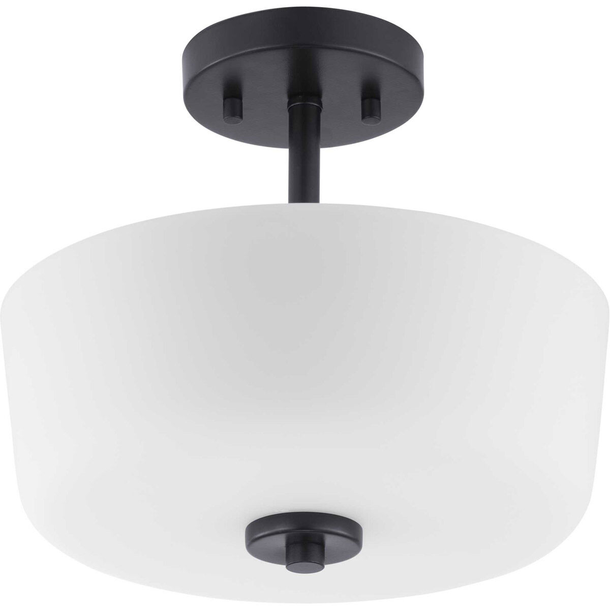 Tobin 2 Light 12 inch Matte Black Semi-Flush Mount Convertible Ceiling Light