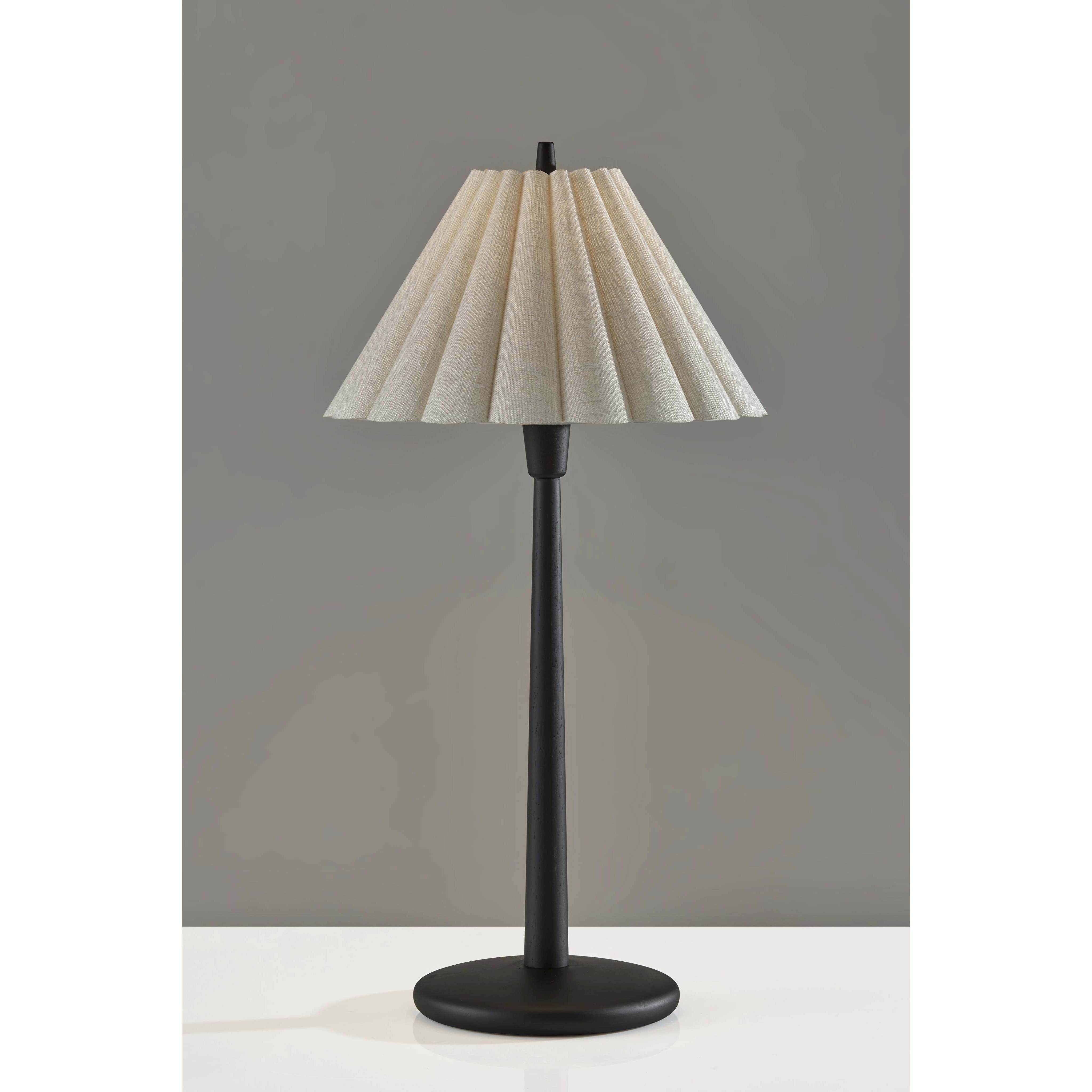 Scallop 28.75 inch 40.00 watt Black Wood Table Lamp Portable Light