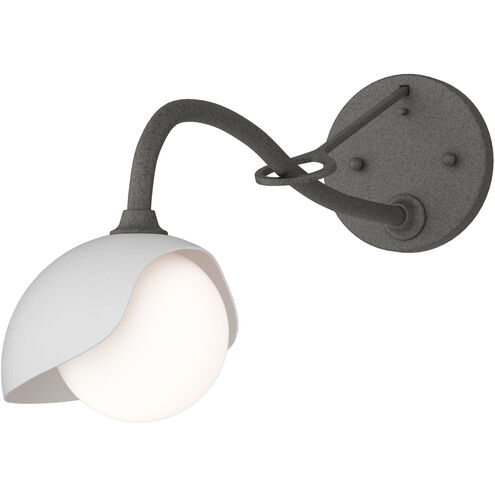 Brooklyn 1 Light 6 inch Natural Iron and White Long-Arm Sconce Wall Light in Natural Iron/White