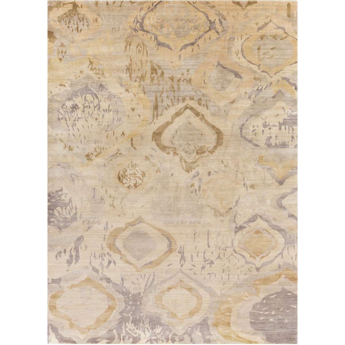 Watercolor 36 X 24 inch Butter, Khaki, Light Gray, Tan Rug