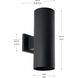 Cylinder Outdoor Wall Mount Up/Down Cylinder in Black, LED Lamping, Progress LED