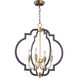 Crest 4 Light 22.25 inch Oil Rubbed Bronze and Antique Brass Chandelier Ceiling Light