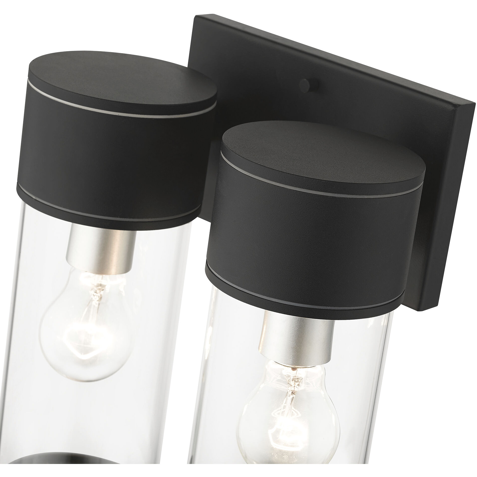 Atlantic 2 Light 10.25 inch Textured Black with Antique Silver Finish Accents Outdoor Large Wall Lantern Wall Light