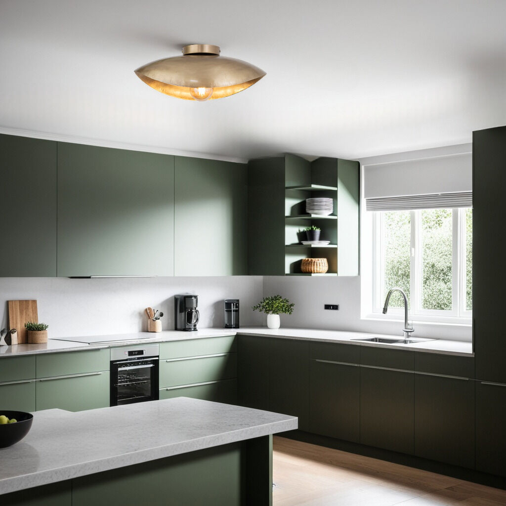 Maverick 1 Light 17.5 inch Antique Brass Flush Mount Ceiling Light