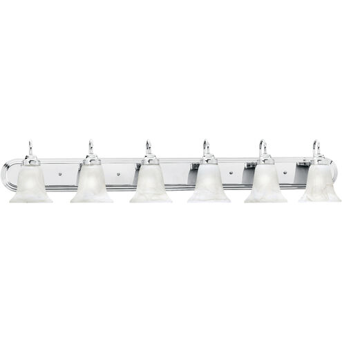 Homestead 6 Light 48 inch Chrome with White Vanity Light Wall Light