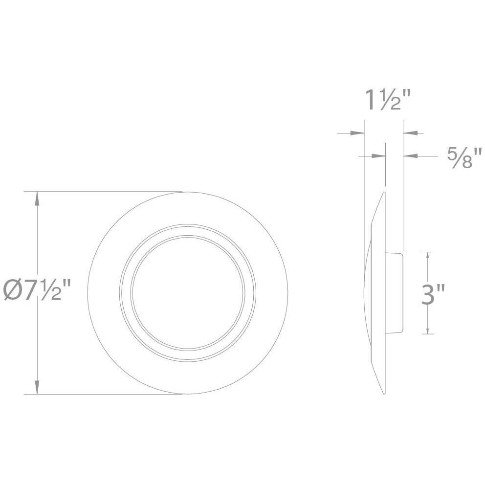 I Can't Believe It's Not Recessed LED 7.5 inch White Flush Mount Ceiling Light in 3000K, 4, WAC Limited