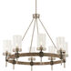 Bridlewood 8 Light 32 inch Stone Grey/Brushed Nickel Chandelier Ceiling Light