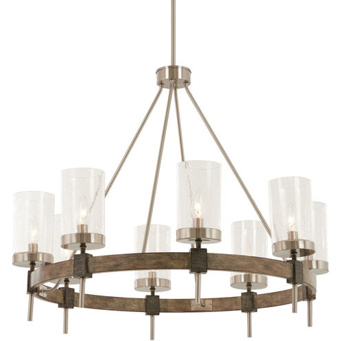 Bridlewood 8 Light 32 inch Stone Grey/Brushed Nickel Chandelier Ceiling Light