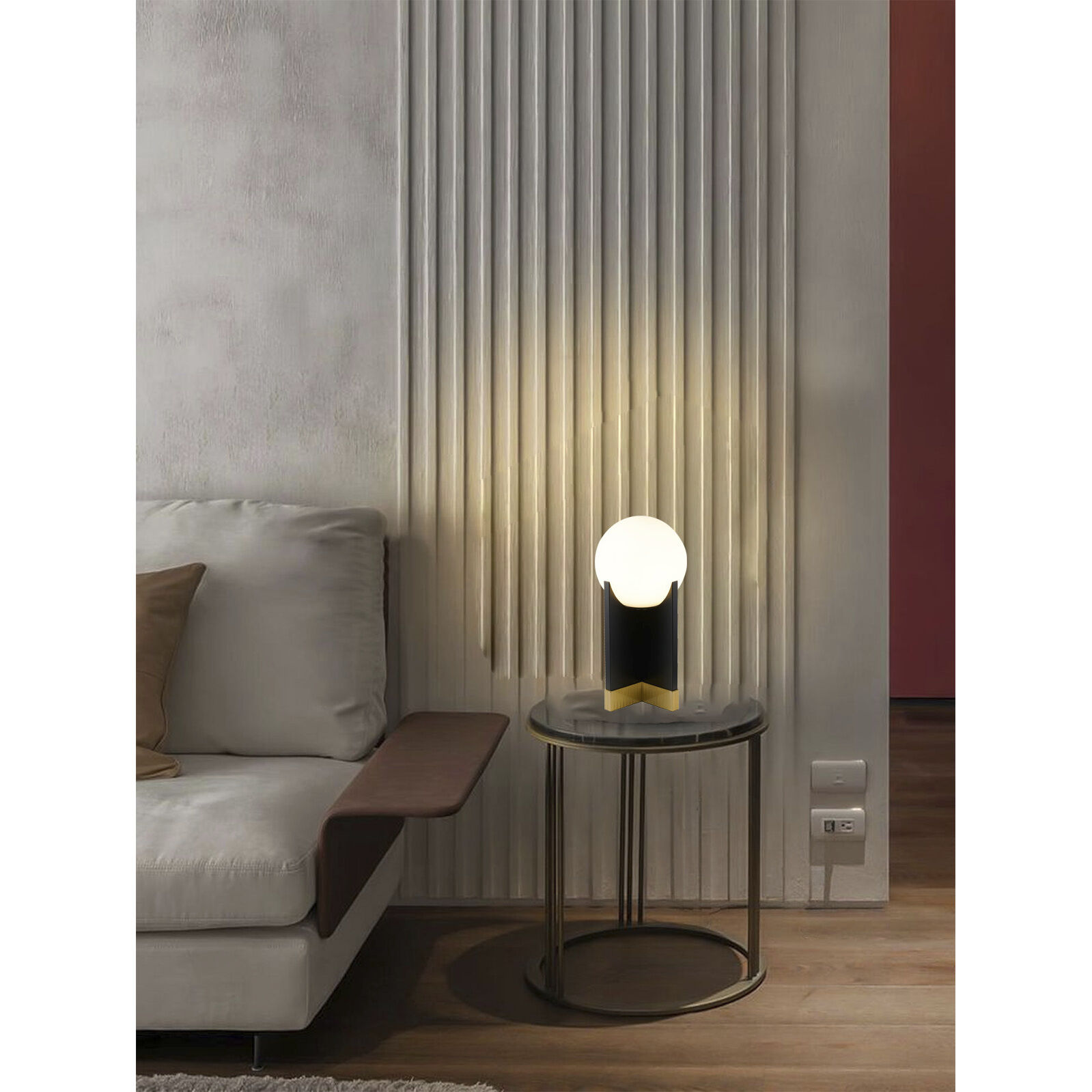 Canada 17.7 inch 40 watt Satin Brass & Black Table Lamp Portable Light