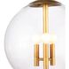 Cafe 3 Light 12 inch Natural Brass Pendant Ceiling Light, Small