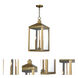 Nyack 3 Light 10.5 inch Antique Brass Large Outdoor Pendant Lantern