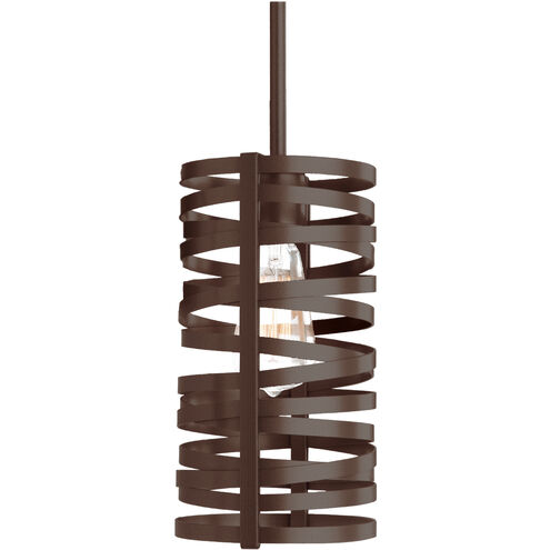 Tempest 1 Light 6 inch Flat Bronze Pendant Ceiling Light in Exposed Bulb, E26 Incandescent, Rod