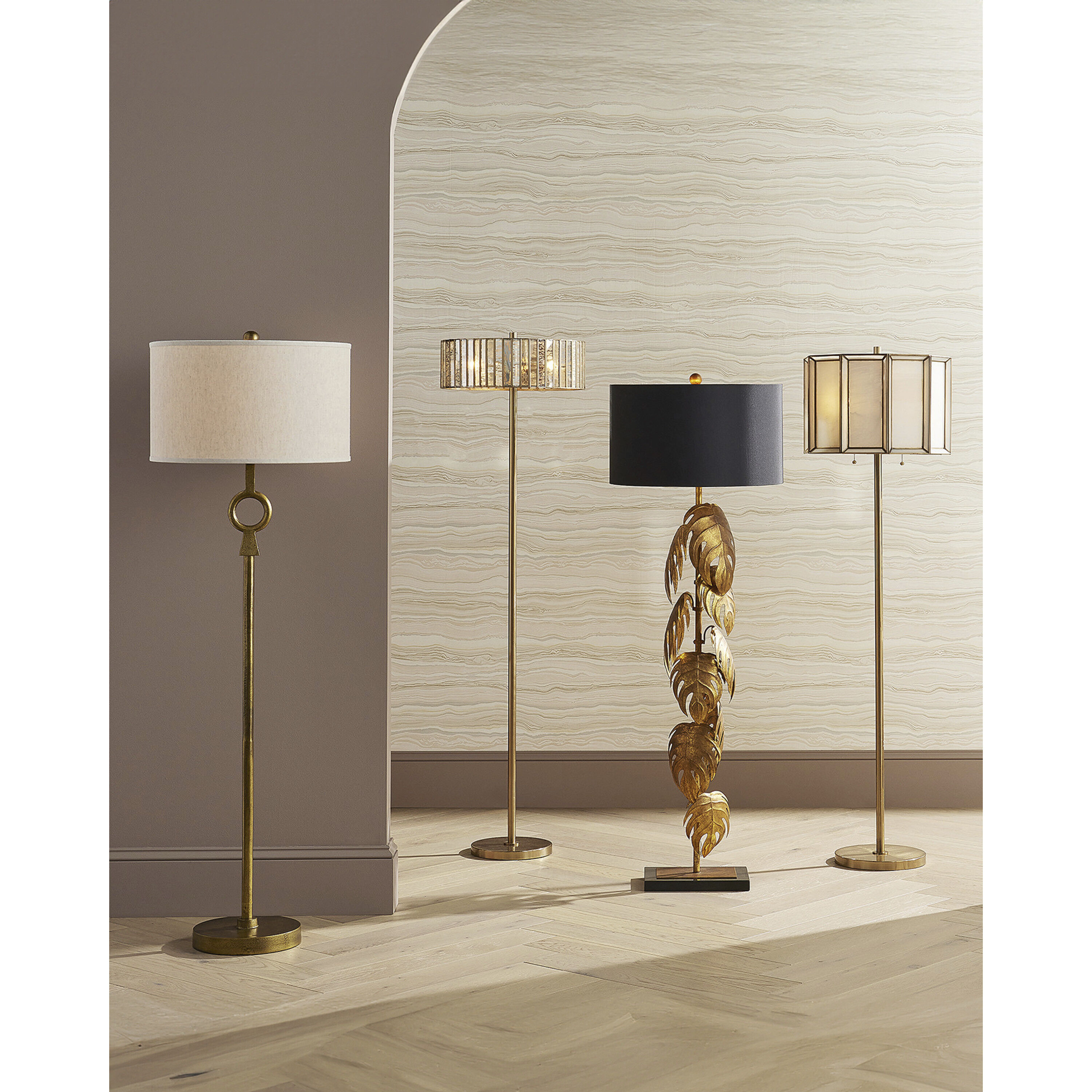 Vintage gold floor lamp online
