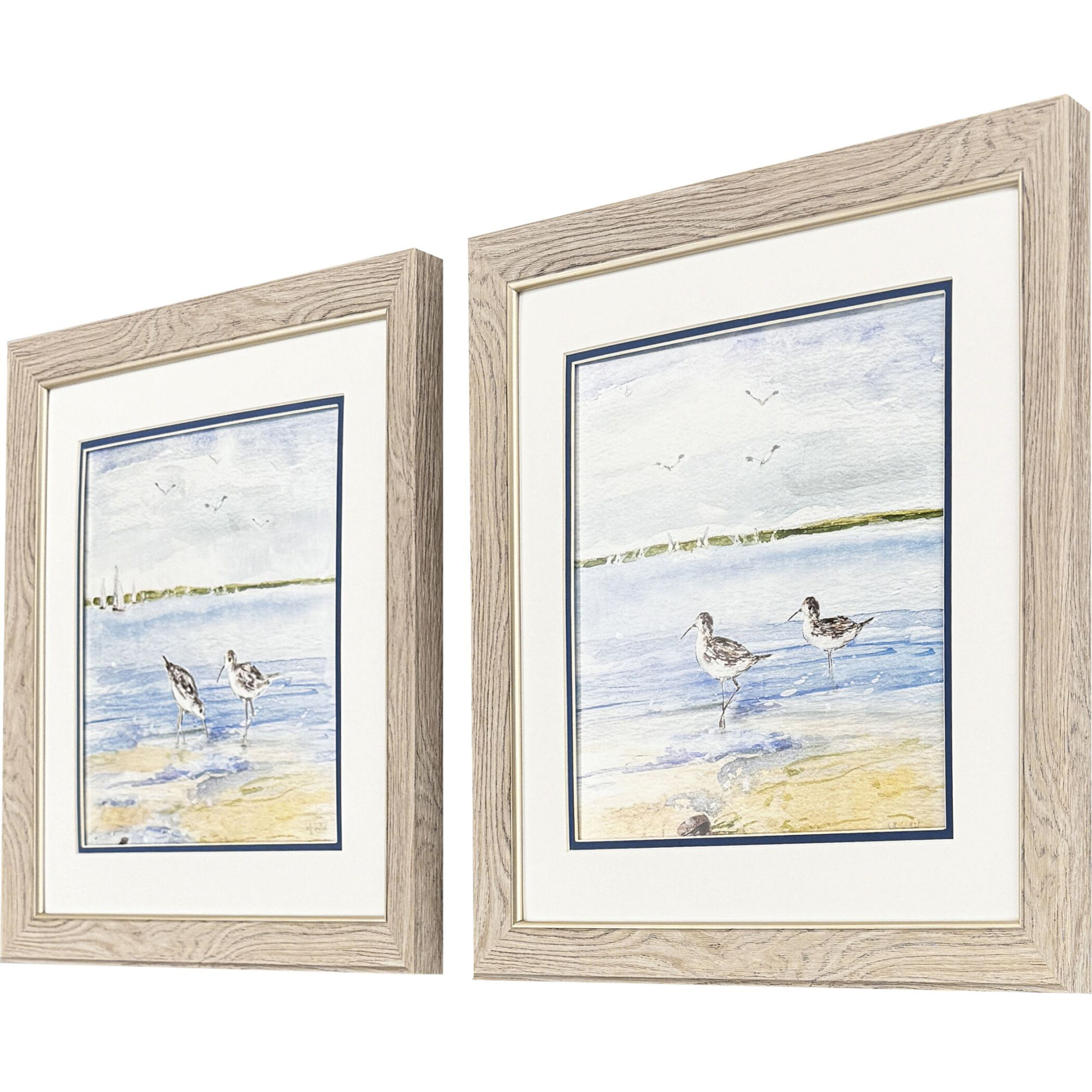 Sandpiper Beach Blue and Green Framed Art, Propac