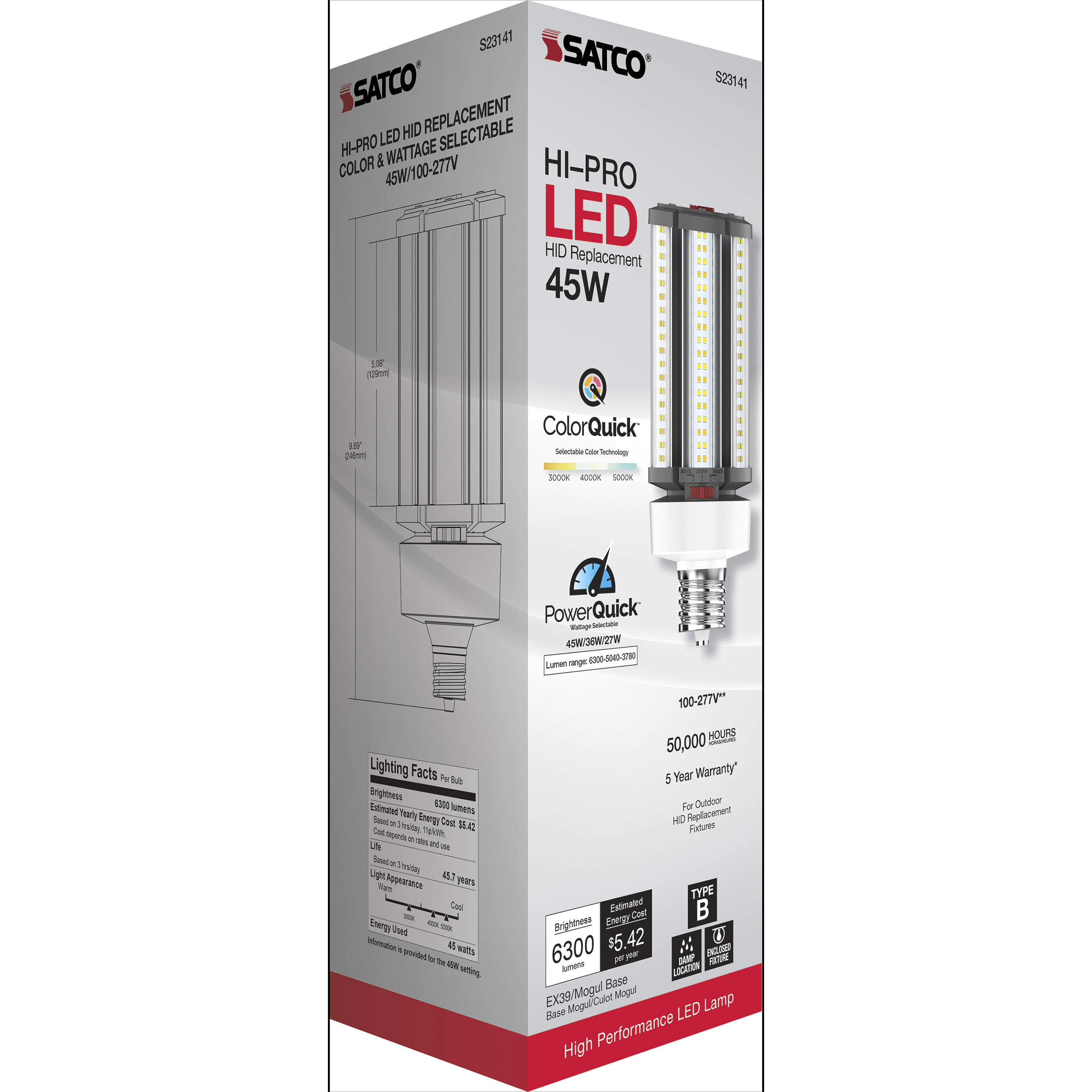 Hi-Pro LED LED 45.00 watt 3000K HID Replacements