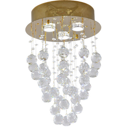 Canada 3 Light 12 inch Gold Semi Flush Mount Ceiling Light