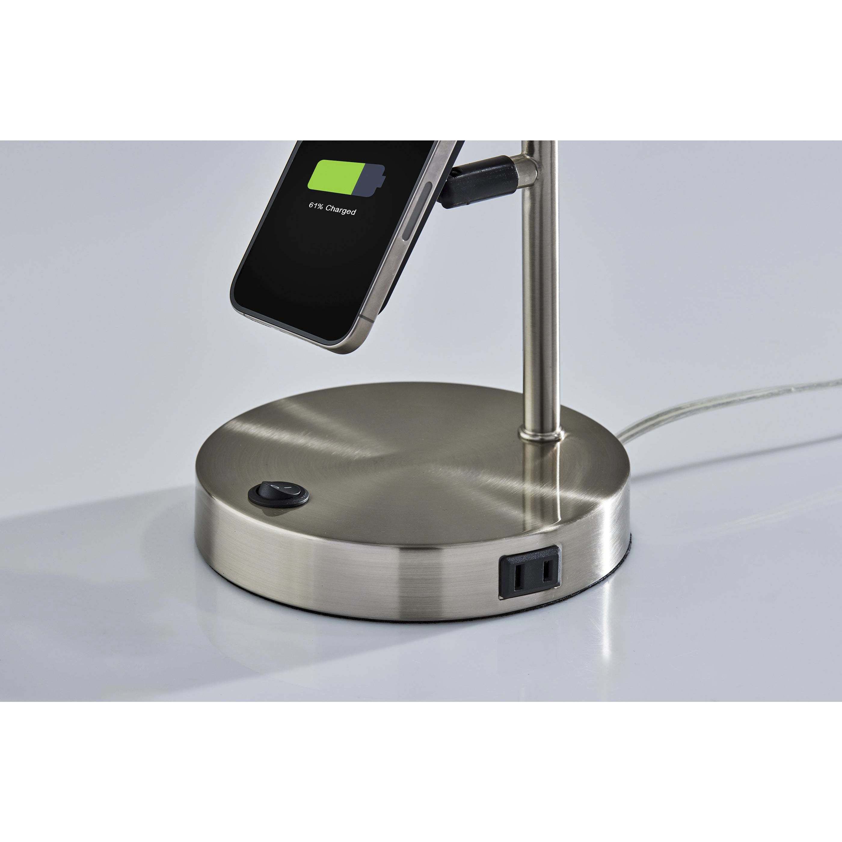 Wyatt 22 inch 60.00 watt Brushed Steel Supercharger Desk Lamp Portable Light