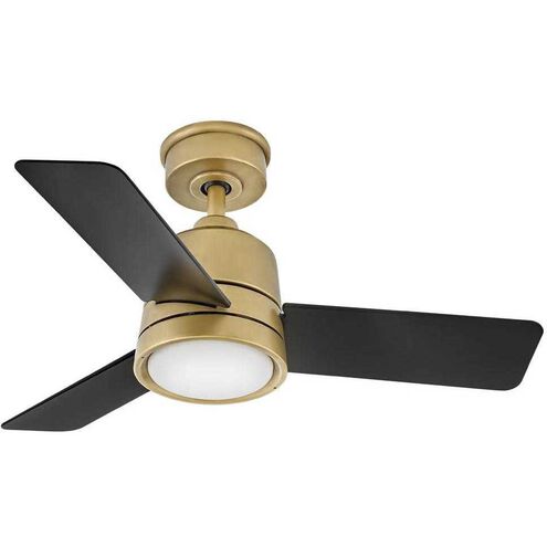 Chet 36 inch Heritage Brass with Matte Black Blades Fan