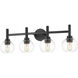 Sutton 4 Light 31.5 inch Matte Black Vanity Wall Light