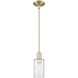 Arcadia Clymer 1 Light 4.88 inch Antique Brass Mini Pendant Ceiling Light in Clear