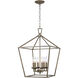 Lacey 6 Light 16 inch Antique Silver Leaf Pendant Ceiling Light