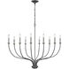 Madeline 10 Light 45 inch Dark Gray with Polished Nickel Chandelier Ceiling Light