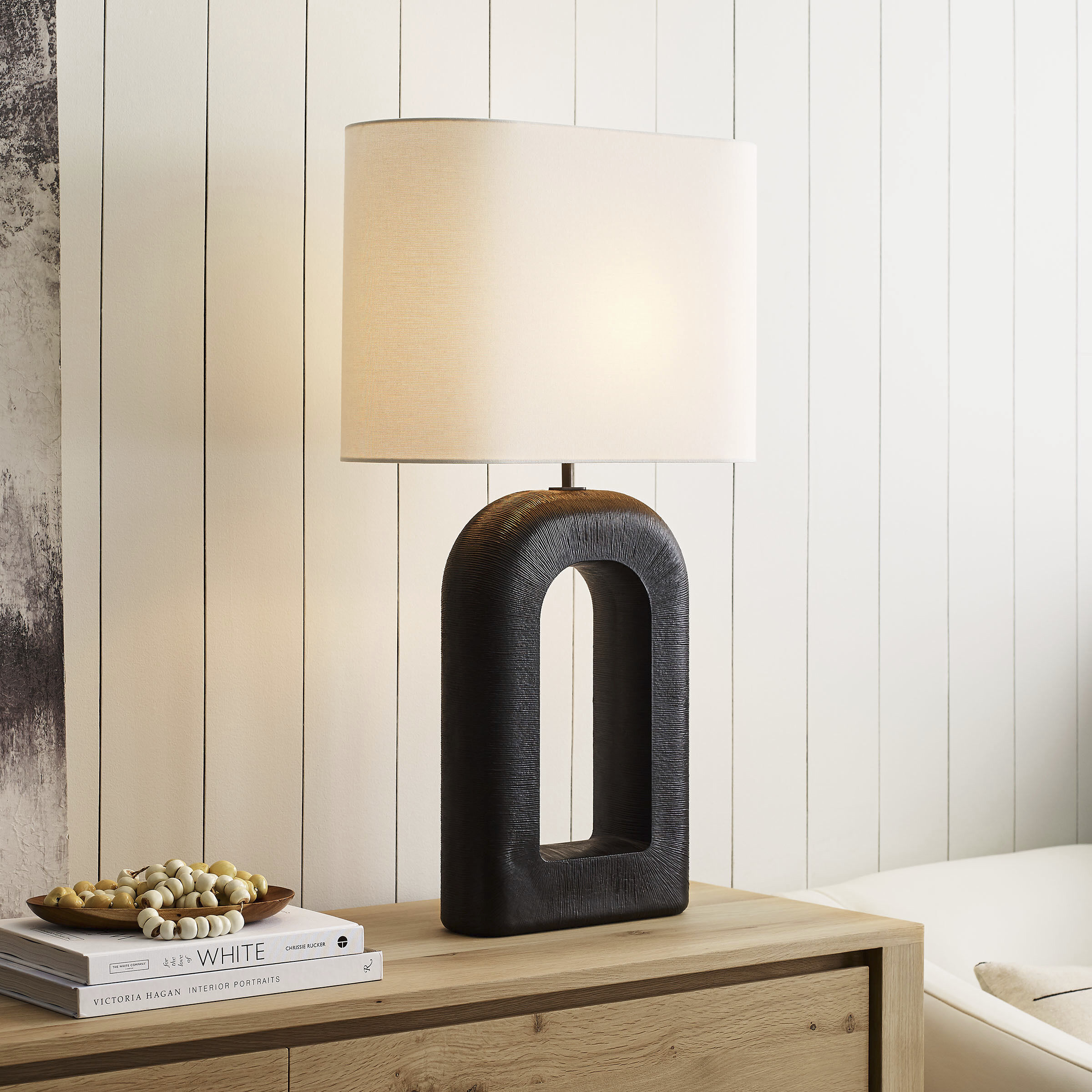 Kelly Wearstler Utopia 33.5 inch 15.00 watt Aged Iron Combed Table Lamp Portable Light, Large