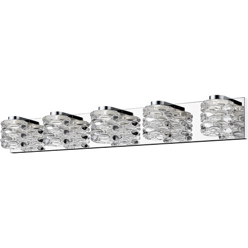Dawson LED 36.22 inch Chrome Vanity Wall Light in 5, 9.7