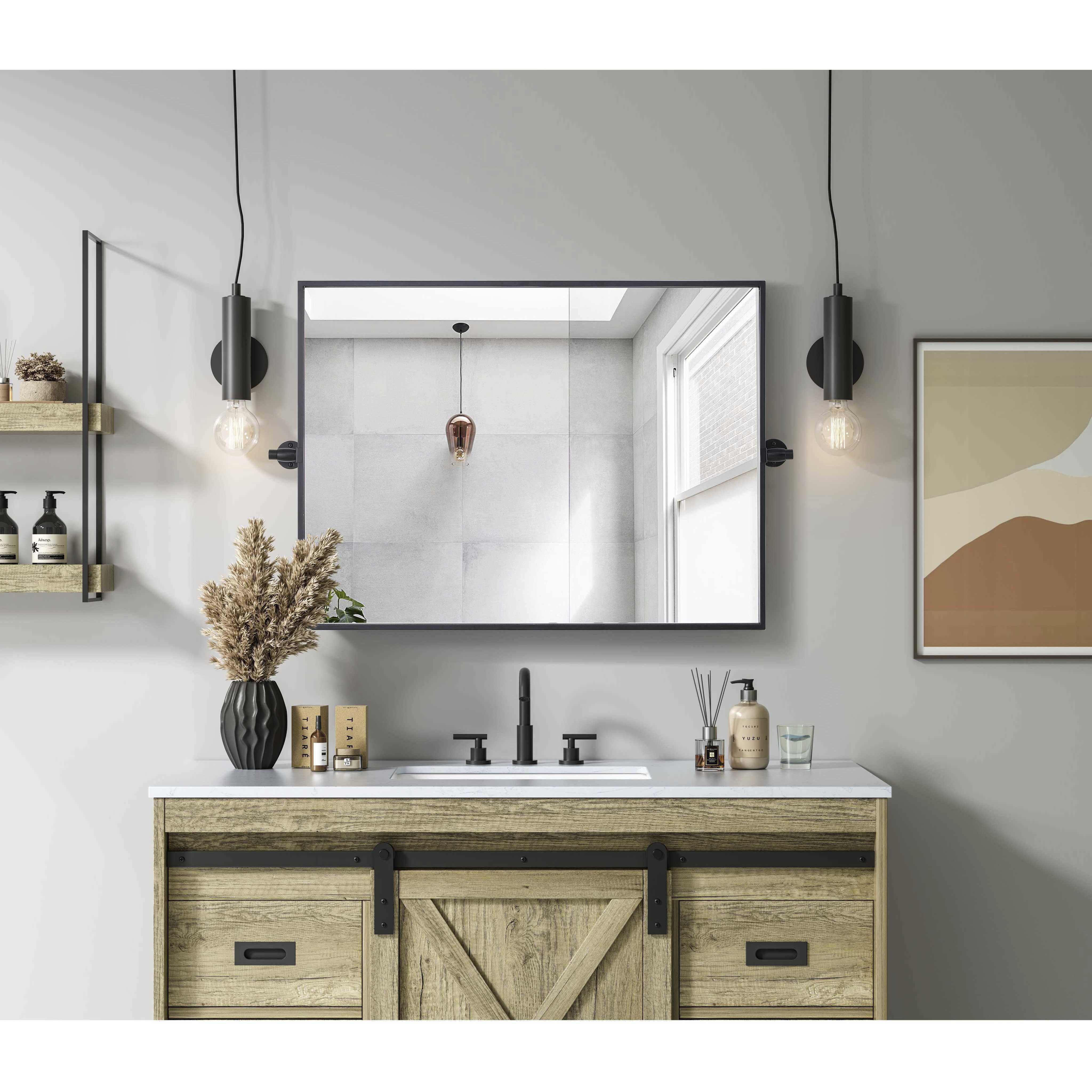 Amoura 32 X 24 inch Black Mirror