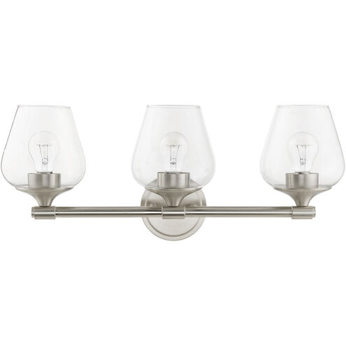 Willow 3 Light 23 inch Brushed Nickel Vanity Sconce Wall Light